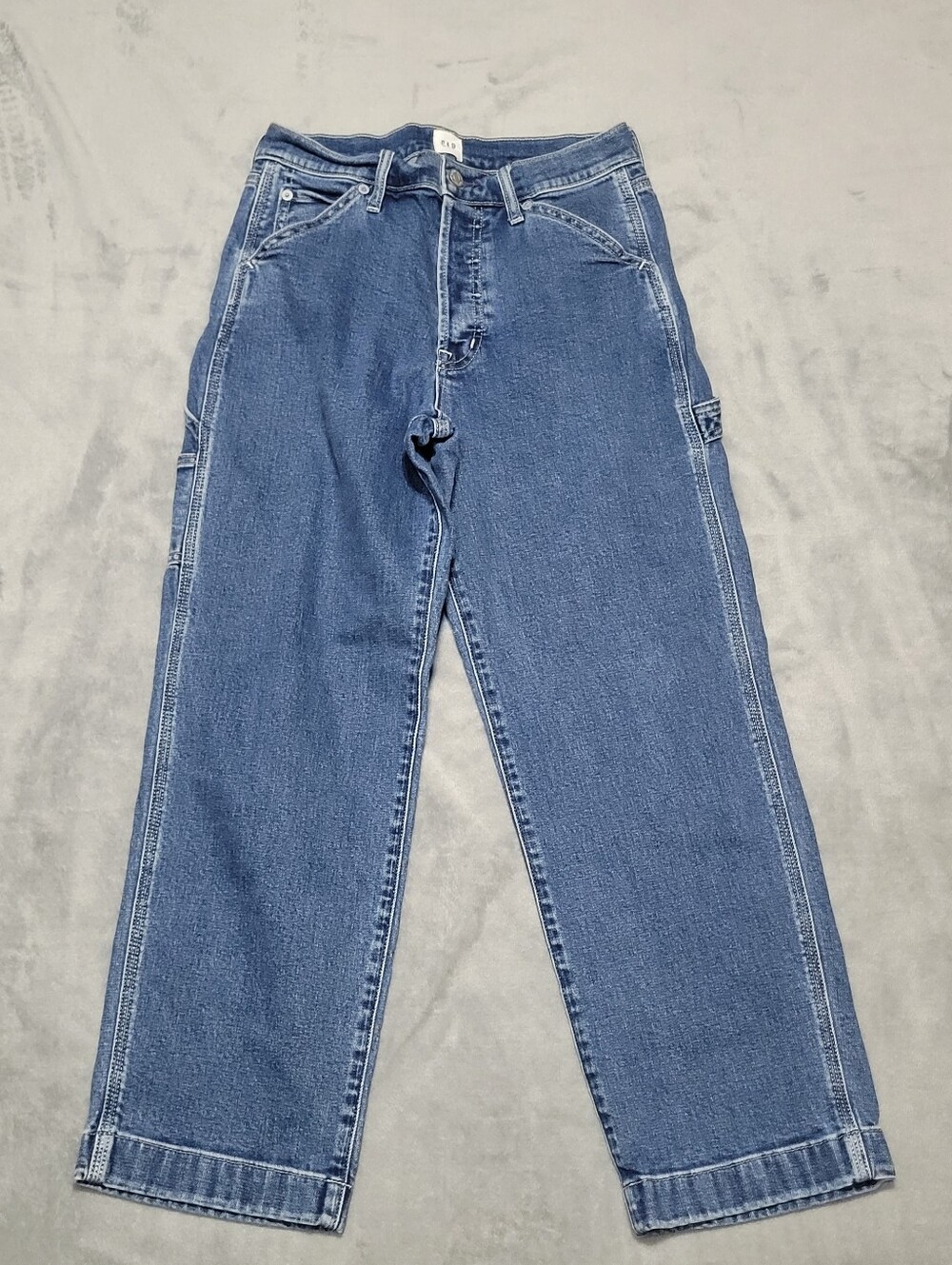Gap 90s Loose Carpenter Jeans Womens 4 Blue Medium Wash Straight Denim